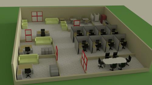 low poly office preview image
